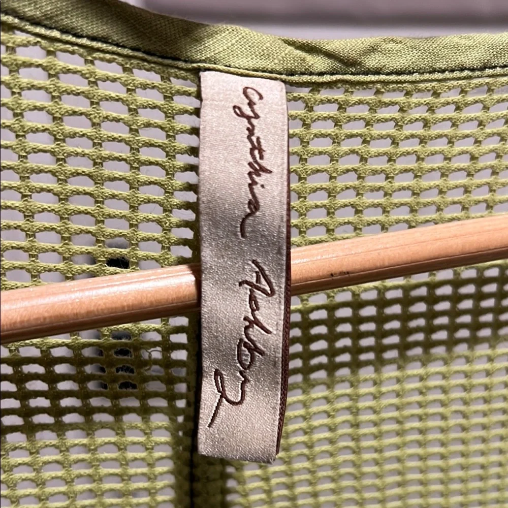 Cynthia Ashby duster olive Green Open-Front Varsity Jacket one size. - Picture 4 of 6